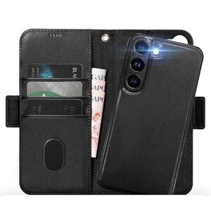 Icarerfamily Wallet Case for Samsung Galaxy S23 6.1 Inch Black